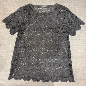 Banana Republic Black Lace Floral Blouse